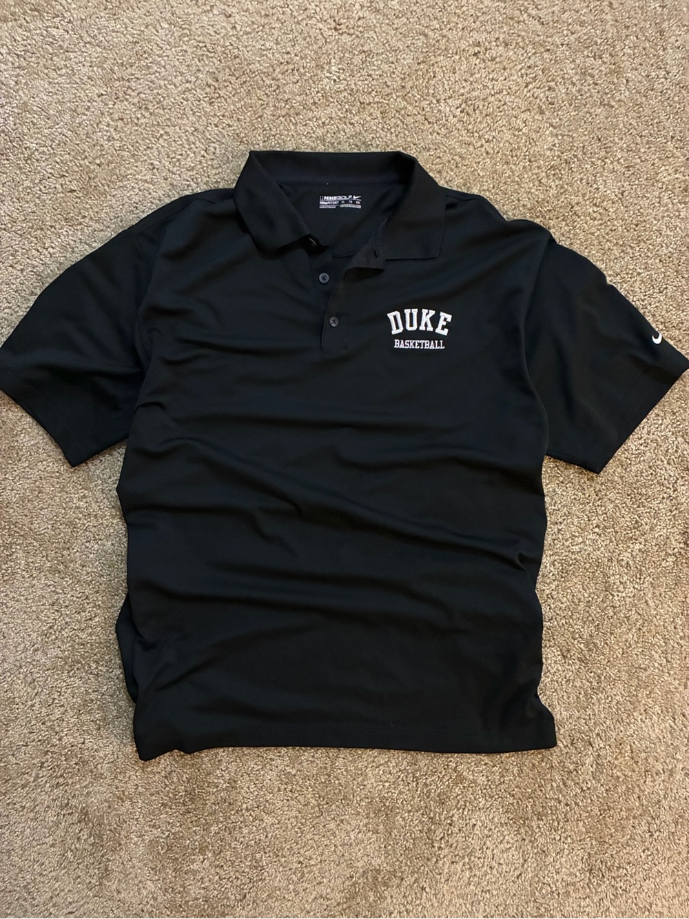 Nile Golf Duke Basketball Embroidered Polo Shirt - Men’s XL Black DRI-FIT